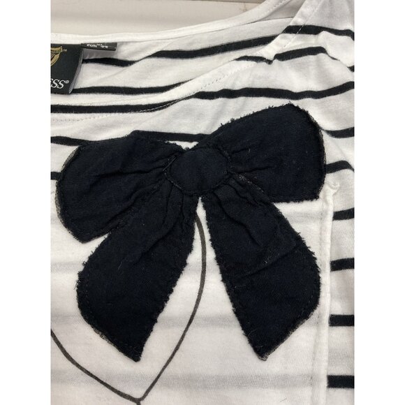 Guinness Womens XL Striped Cotton Top With Bow & Graphic Print - Picture 4 of 7
